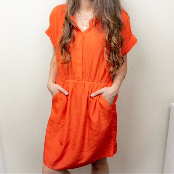 J. Crew Dresses & Skirts - J. Crew Dress Orange Short Sleeve Pockets medium